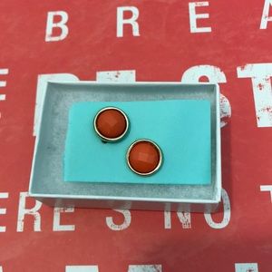 Salmon and gold earrings